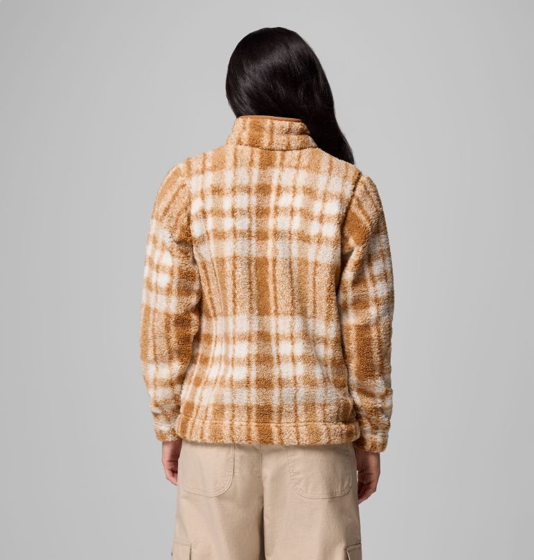 Women's West Bend Quarter Zip II Fleece Pullover, Color: Camel Brown Herringplaid, image 3