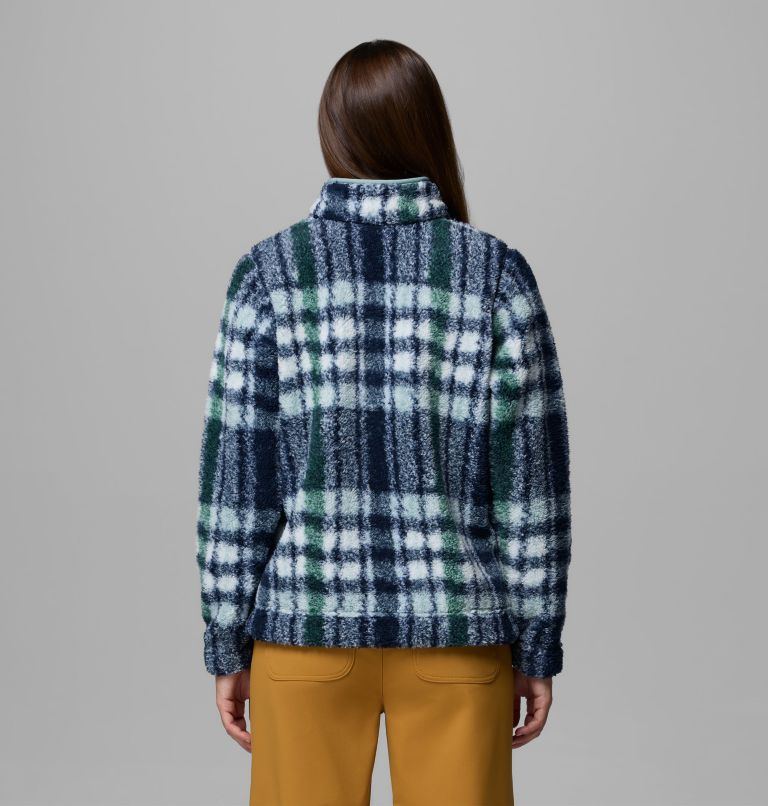Women's West Bend Quarter Zip II Fleece Pullover, Color: Crushed Blue Herringplaid, image 3