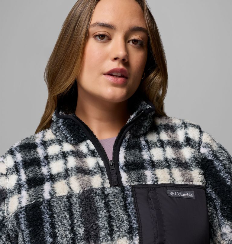Women's West Bend Quarter Zip II Fleece Pullover - Plus Size, Color: Black Herringplaid, image 5