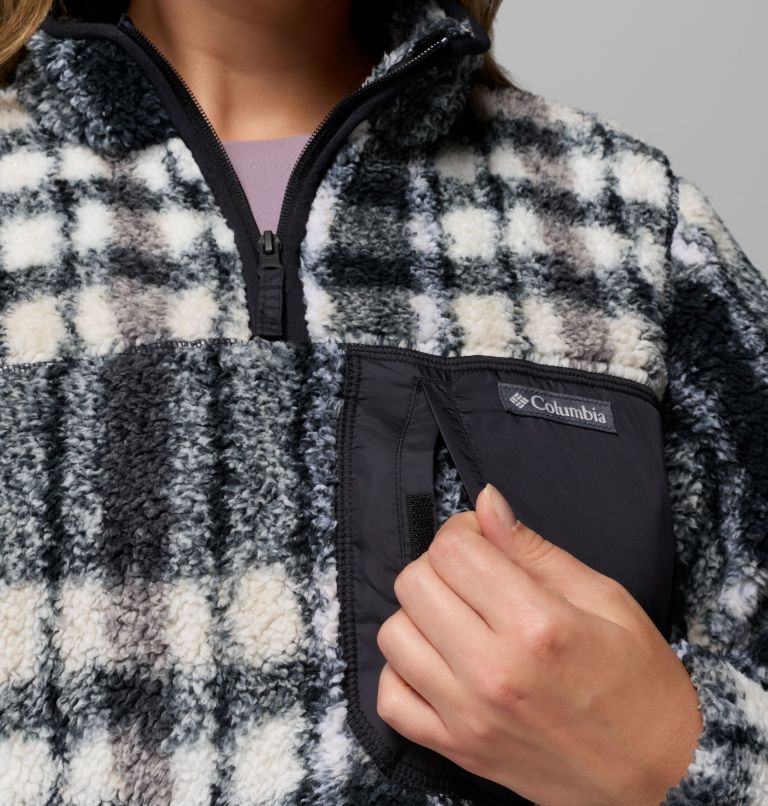 Women's West Bend Quarter Zip II Fleece Pullover - Plus Size, Color: Black Herringplaid, image 6