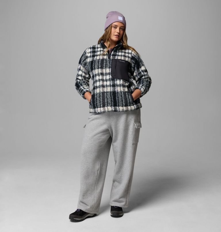 Women's West Bend Quarter Zip II Fleece Pullover - Plus Size, Color: Black Herringplaid, image 2