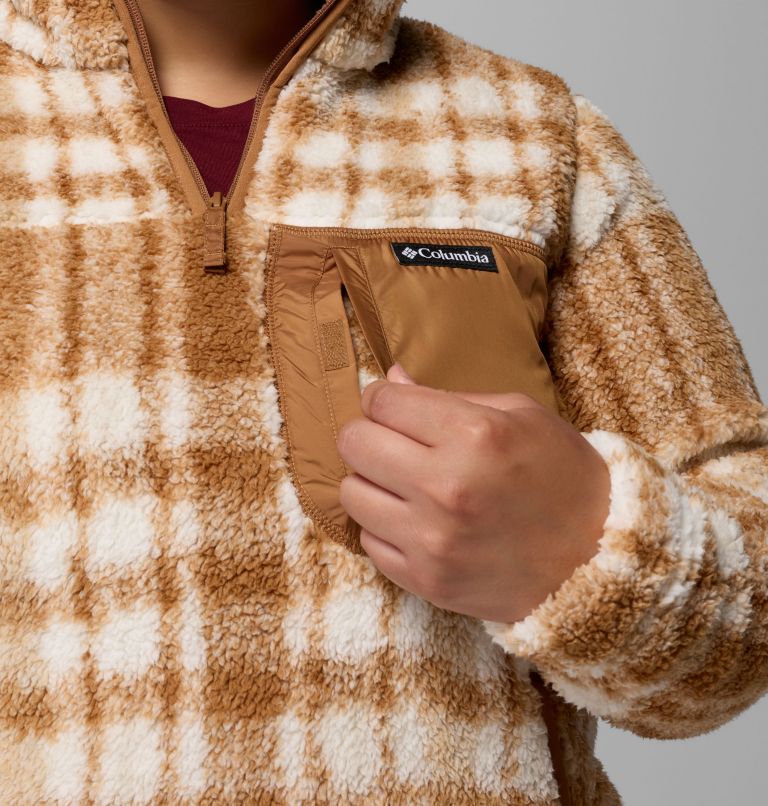 Women's West Bend Quarter Zip II Fleece Pullover - Plus Size, Color: Camel Brown Herringplaid, image 7