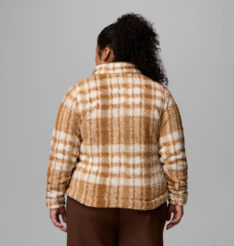 Women's West Bend Quarter Zip II Fleece Pullover - Plus Size, Color: Camel Brown Herringplaid, image 3