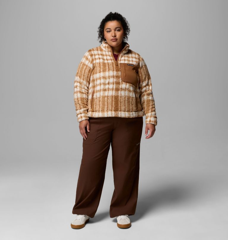 Women's West Bend Quarter Zip II Fleece Pullover - Plus Size, Color: Camel Brown Herringplaid, image 2