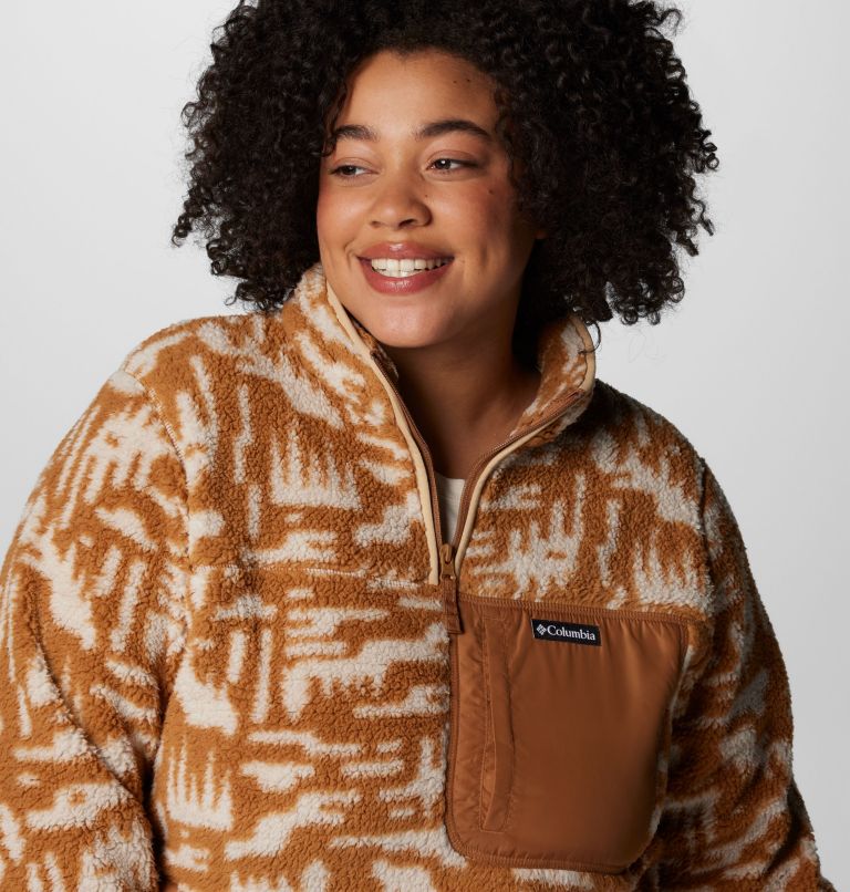 Women's West Bend Quarter Zip II Fleece Pullover - Plus Size, Color: Camel Brown Highland Tonal, image 5
