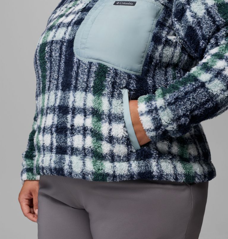 Women's West Bend Quarter Zip II Fleece Pullover - Plus Size, Color: Crushed Blue Herringplaid, image 6
