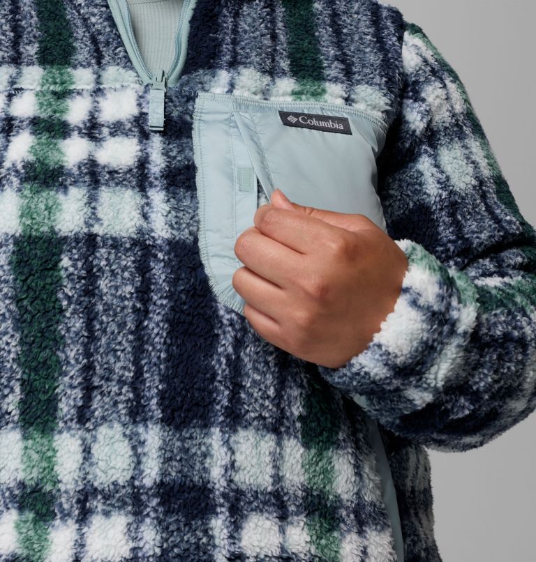 Women's West Bend Quarter Zip II Fleece Pullover - Plus Size, Color: Crushed Blue Herringplaid, image 7