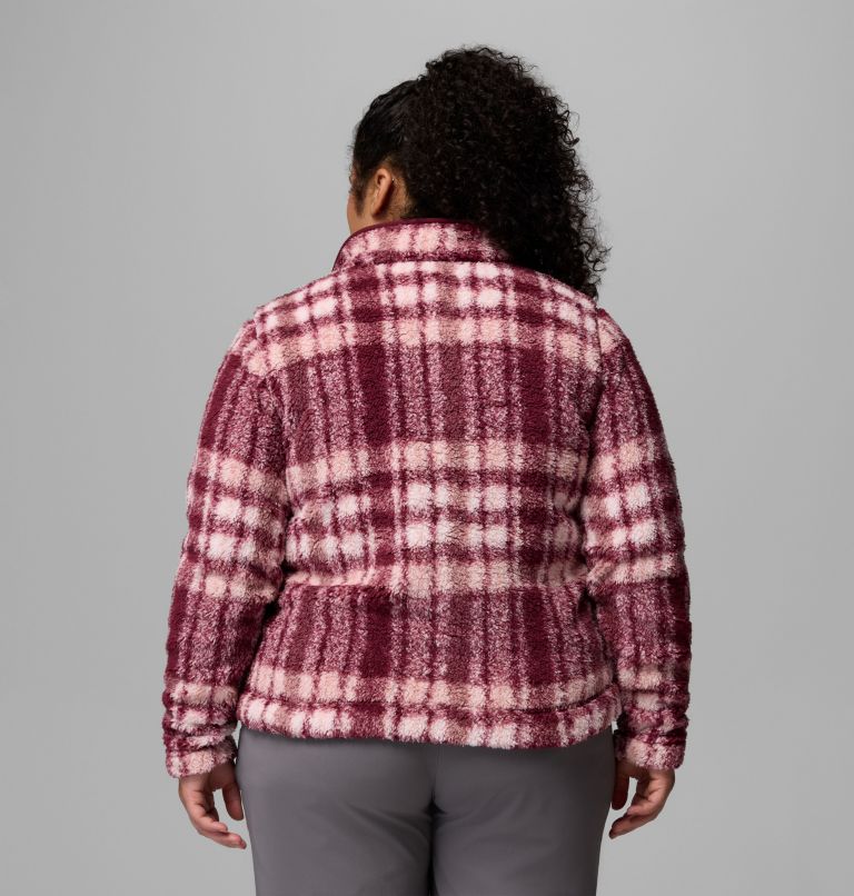 Women's West Bend Quarter Zip II Fleece Pullover - Plus Size, Color: Rich Wine Herringplaid, image 3