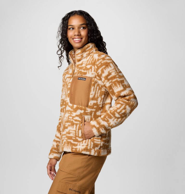 West Bend II Sherpa Half Zip Fleece für Frauen, Color: Camel Brown Highland Tonal, image 4