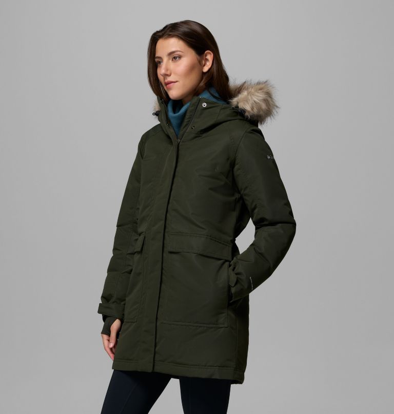 Women's Little Si II Insulated Parka, Color: Greenscape, image 4