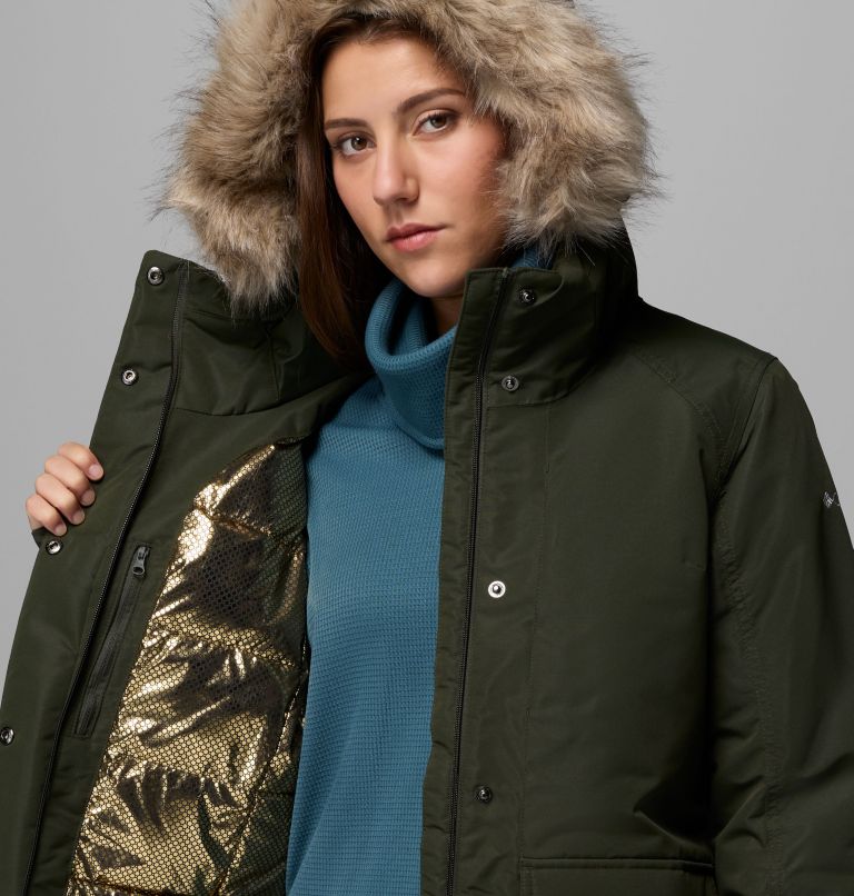 Women's Little Si II Insulated Parka, Color: Greenscape, image 6