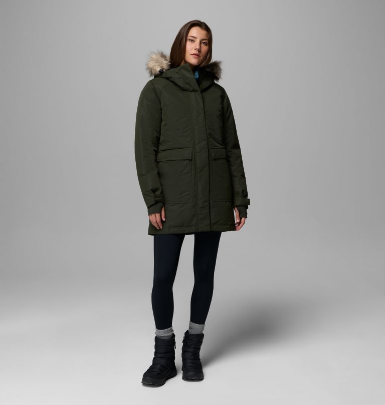 Women's Little Si II Insulated Parka, Color: Greenscape, image 2