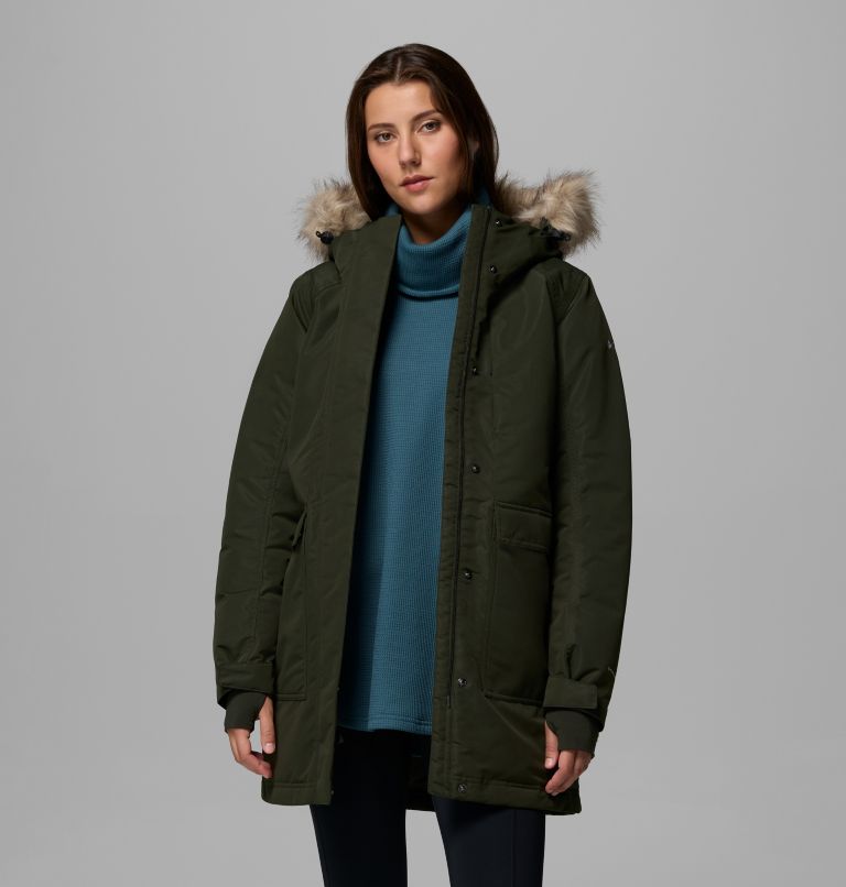 Women's Little Si II Waterproof Parka, Color: Greenscape, image 5