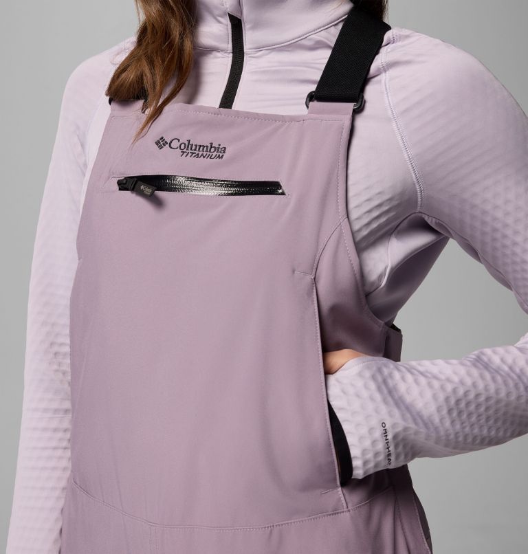 Women's Highland Summit II Insulated Waterproof Ski Bibs, Color: Shale Purple, image 8