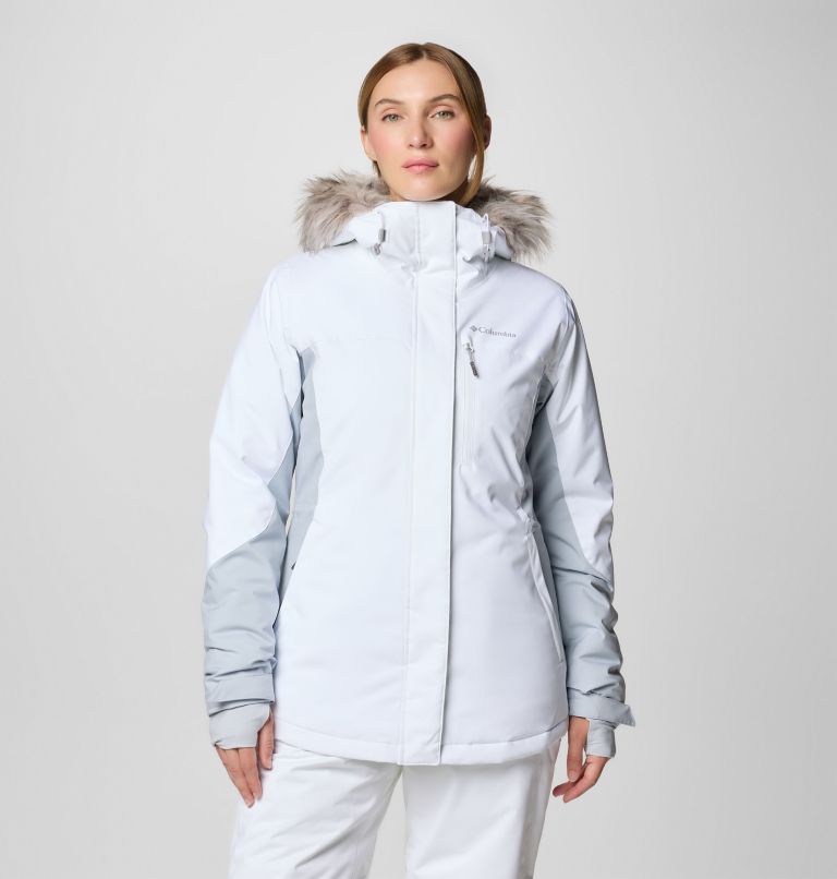 Columbia white ski jacket sale