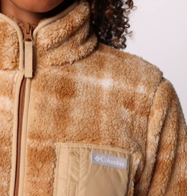 Women's West Bend II Printed Sherpa Jacket, Color: Camel Brown Omblur