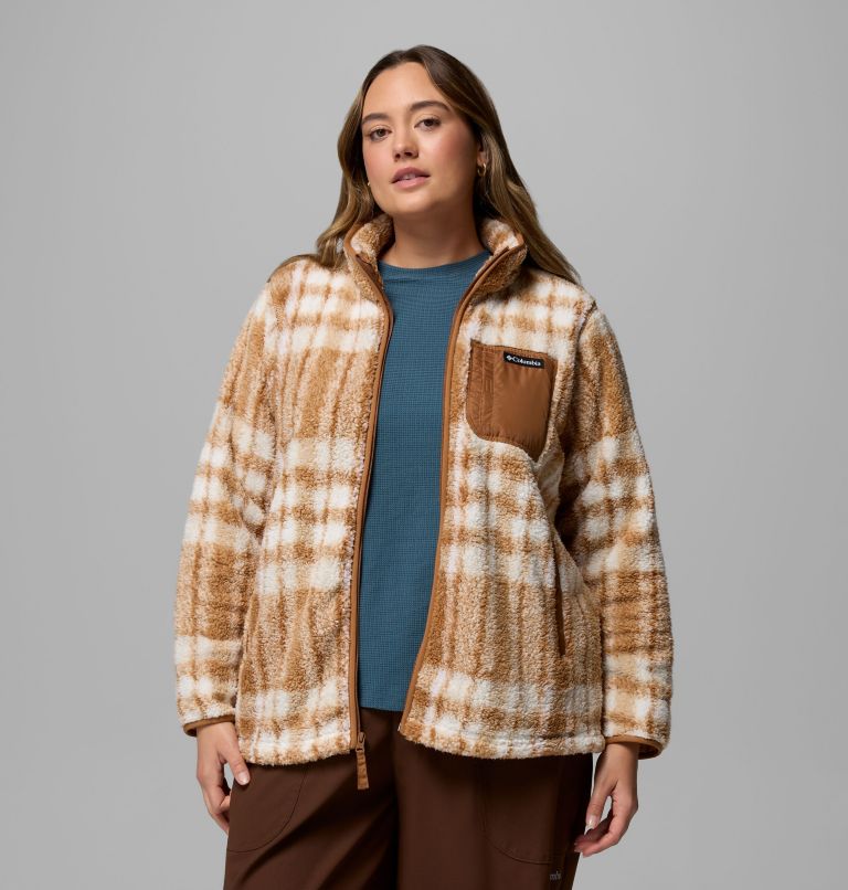 Women's West Bend Print Full Zip II Jacket - Plus Size, Color: Camel Brown Herringplaid, image 5