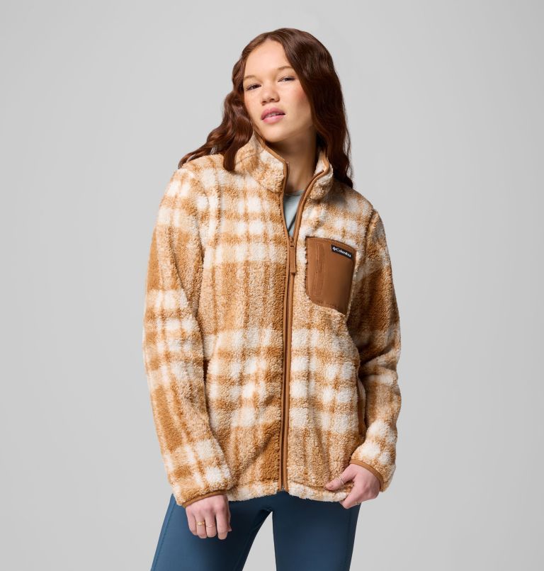 West Bend Print Full Zip II | 223 | M, Color: Camel Brown Herringplaid, image 1