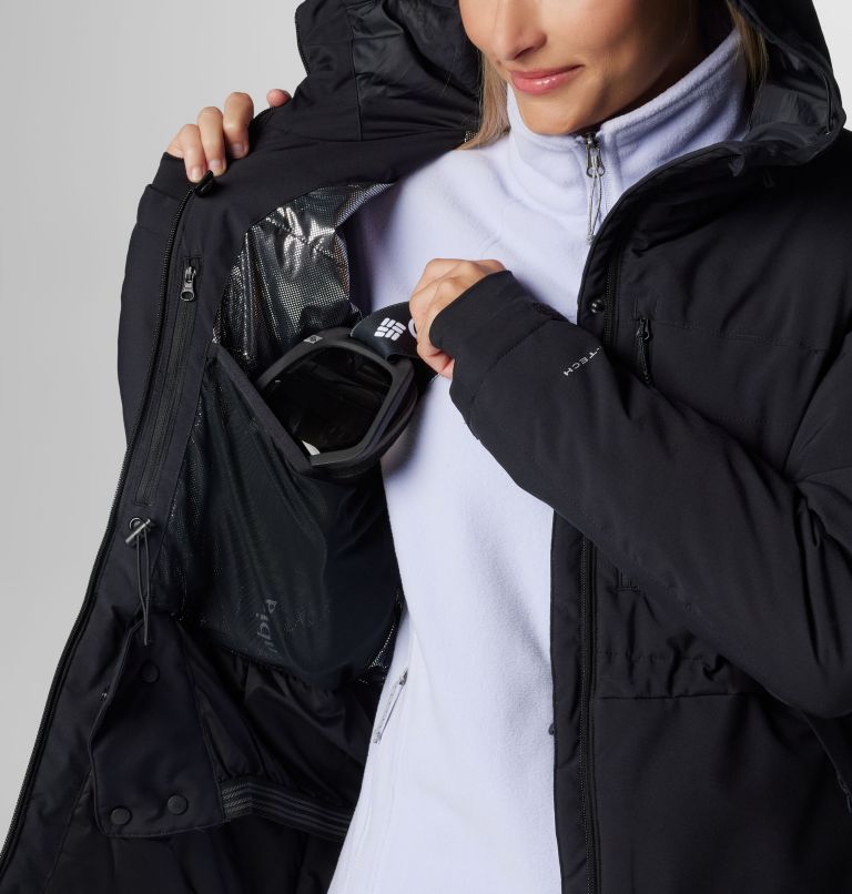 Women's Powdered Peak Insulated Waterproof Ski Jacket, Color: Black, image 7
