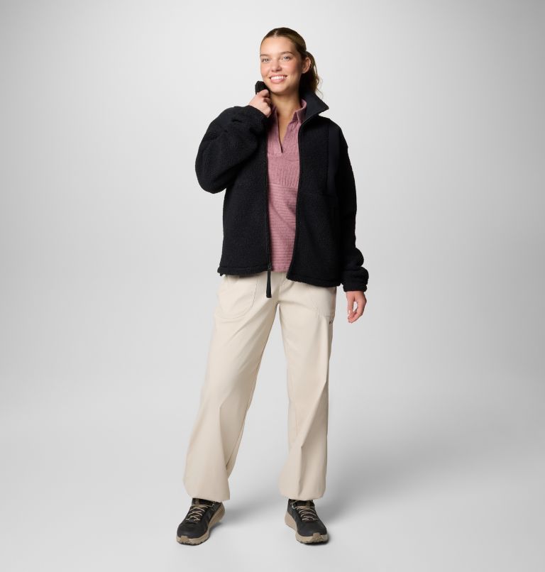 Women's Panorama II Sherpa Fleece Jacket, Color: Black, image 3
