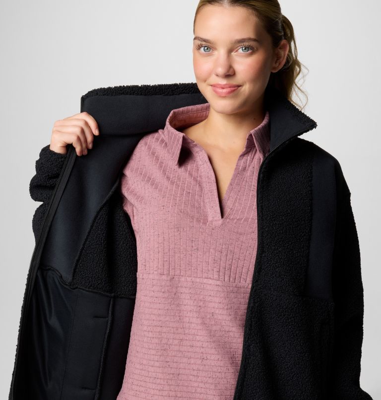 Women's Panorama II Sherpa Fleece Jacket, Color: Black, image 7