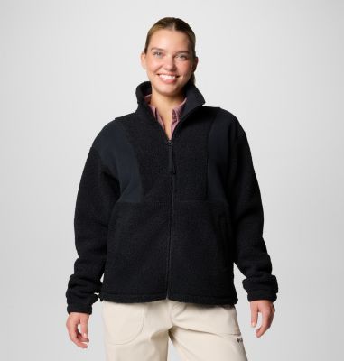 Women's Panorama II Sherpa Fleece Jacket, Color: Black, image 1