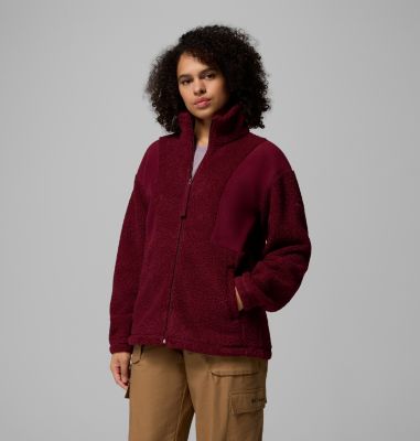Women's Panorama II Sherpa Fleece Jacket, Color: Rich Wine, image 1