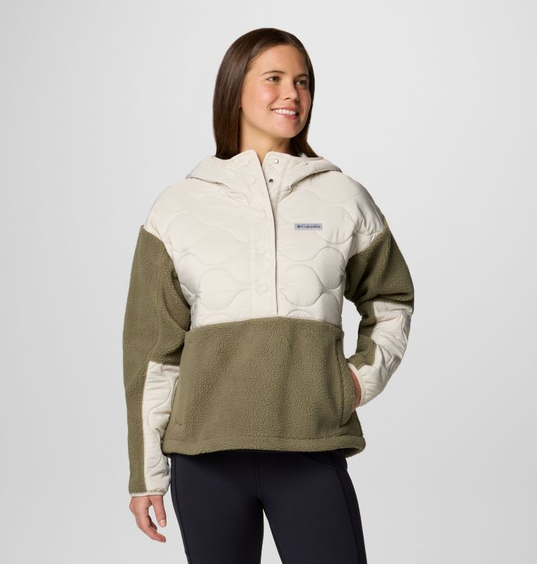 Women s Cloud Point Hooded Hybrid Fleece