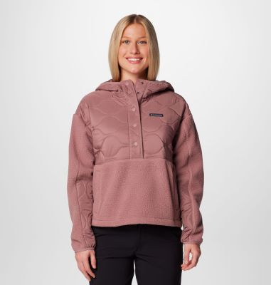 Women's Cloud Point Hooded Fleece Pullover, Color: Fig, image 1