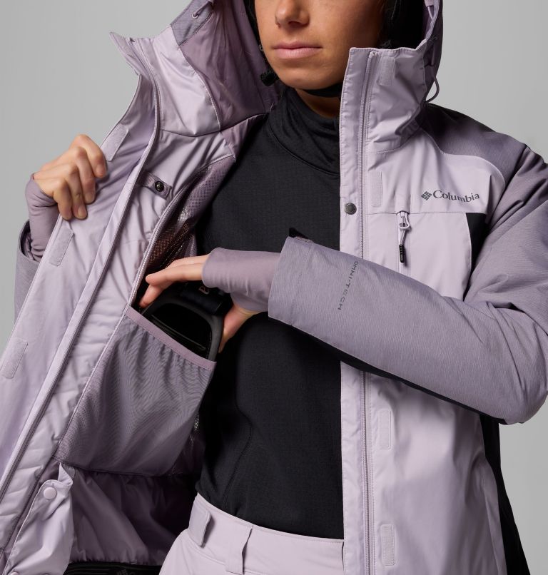 Women's Snowy Summit Insulated Jacket, Color: Lavender Pearl, Black, Shl Prpl Crss Dy, image 5