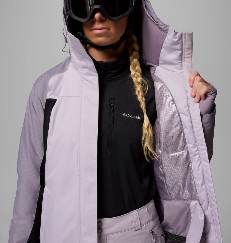 Women's Snowy Summit Insulated Jacket, Color: Lavender Pearl, Black, Shl Prpl Crss Dy, image 6
