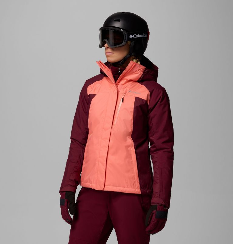 Women's Snowy Summit Insulated Jacket, Color: Alpenglow, Rich Wine Cross Dye, image 4
