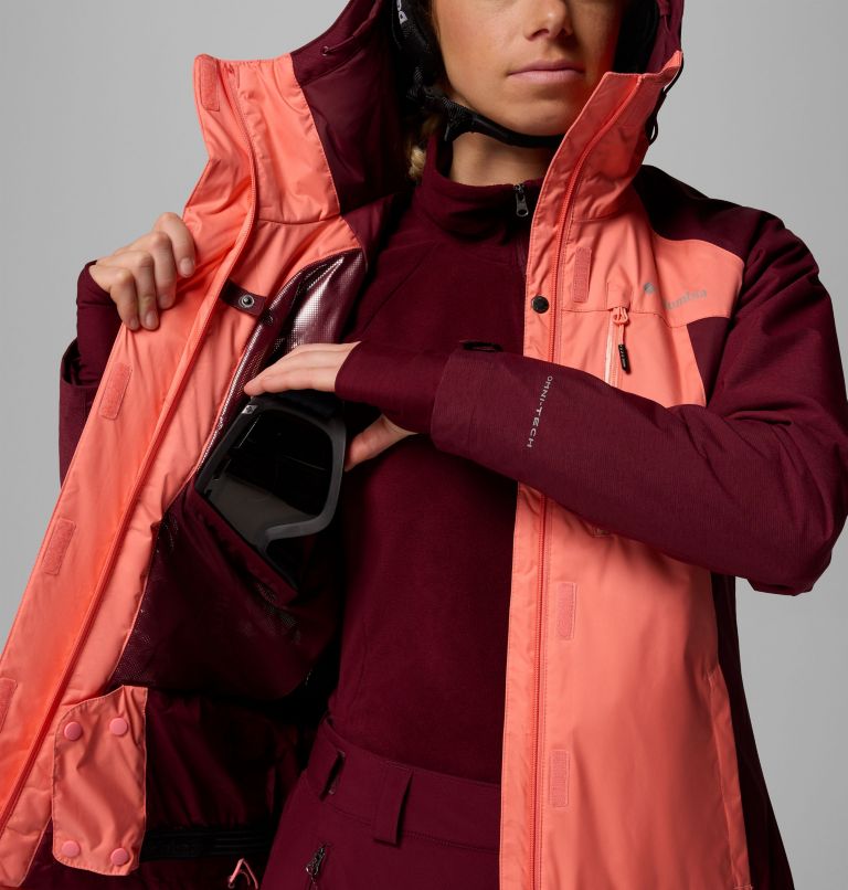 Women's Snowy Summit Insulated Jacket, Color: Alpenglow, Rich Wine Cross Dye, image 5