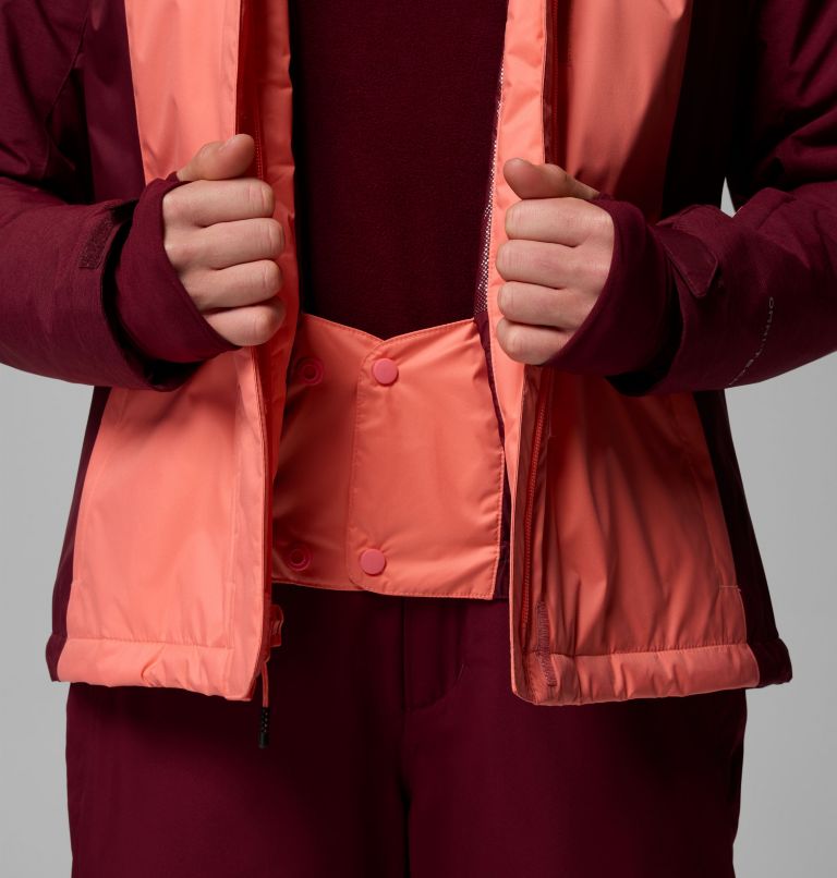 Women's Snowy Summit Insulated Jacket, Color: Alpenglow, Rich Wine Cross Dye, image 6