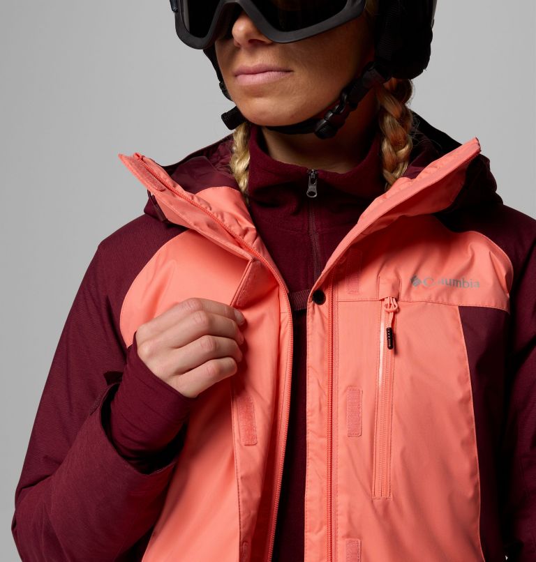 Women's Snowy Summit Insulated Jacket, Color: Alpenglow, Rich Wine Cross Dye, image 7