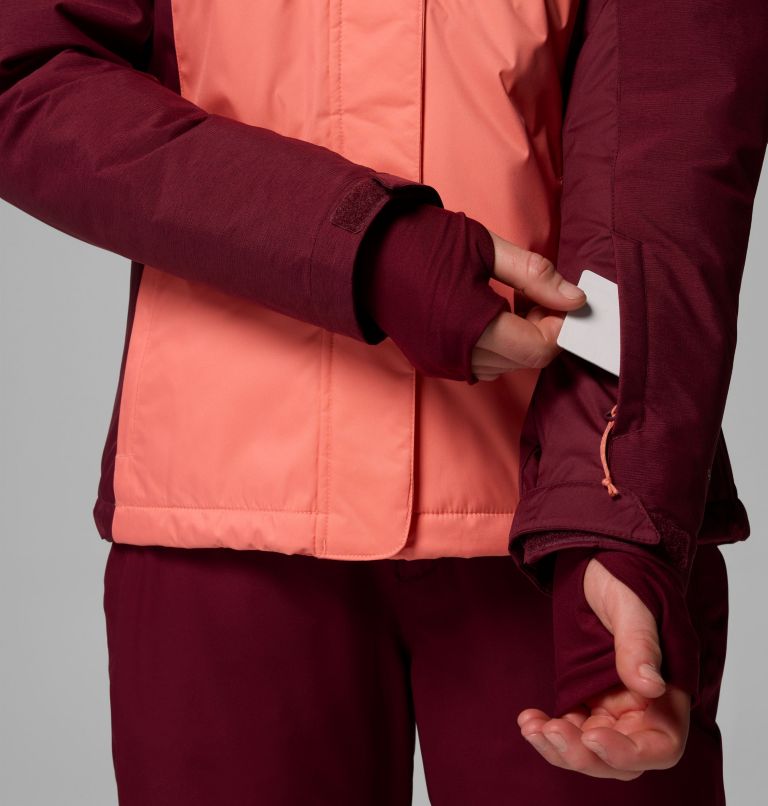 Women's Snowy Summit Insulated Jacket, Color: Alpenglow, Rich Wine Cross Dye, image 8