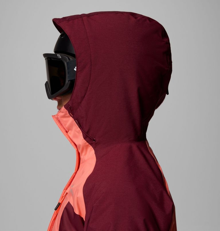 Women's Snowy Summit Insulated Jacket, Color: Alpenglow, Rich Wine Cross Dye, image 10