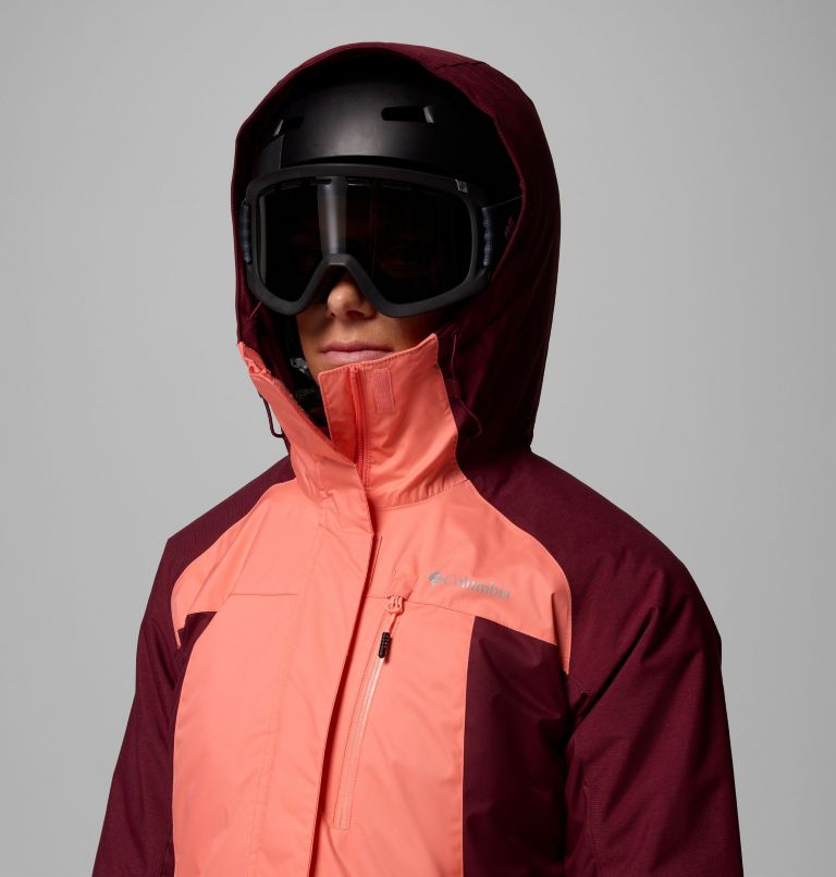 Women's Snowy Summit Insulated Jacket, Color: Alpenglow, Rich Wine Cross Dye, image 11