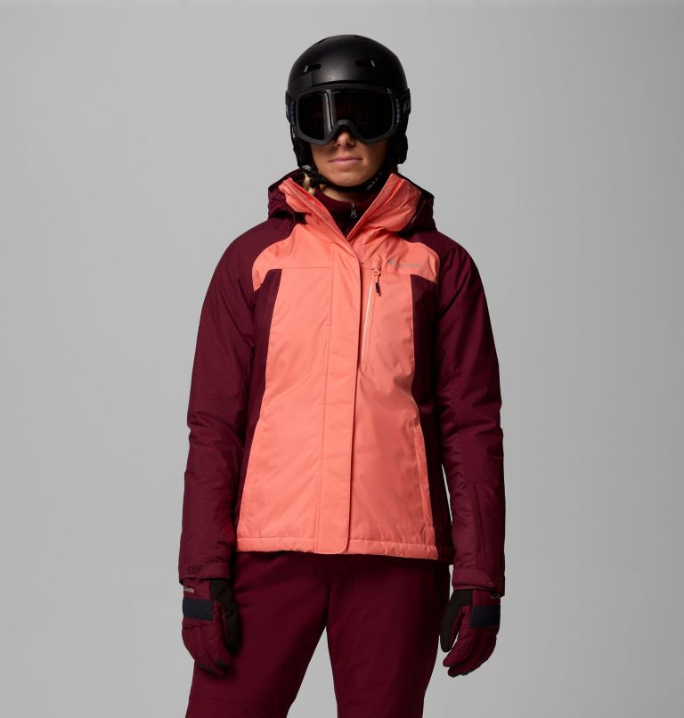 Women's Snowy Summit Insulated Jacket, Color: Alpenglow, Rich Wine Cross Dye, image 1