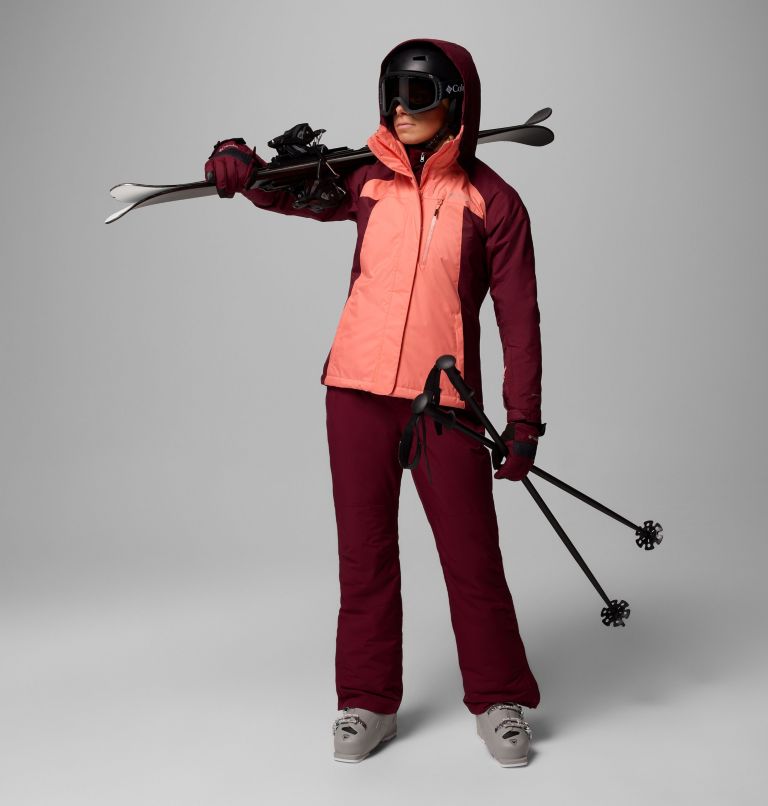 Women's Snowy Summit Insulated Jacket, Color: Alpenglow, Rich Wine Cross Dye, image 2
