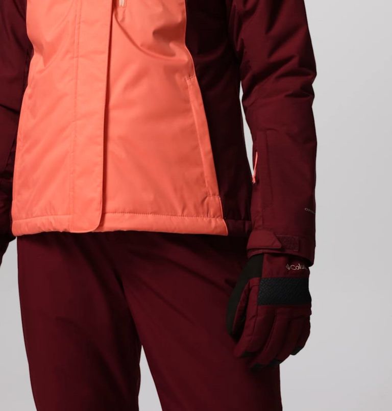 Women's Snowy Summit Insulated Jacket, Color: Alpenglow, Rich Wine Cross Dye