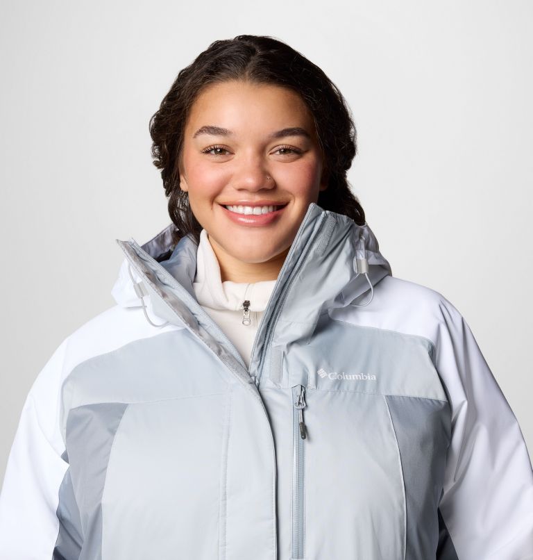 Women's Snowy Summit Insulated Jacket - Plus Size, Color: Cirrus Grey, Tradewinds Grey, White Dbby, image 5