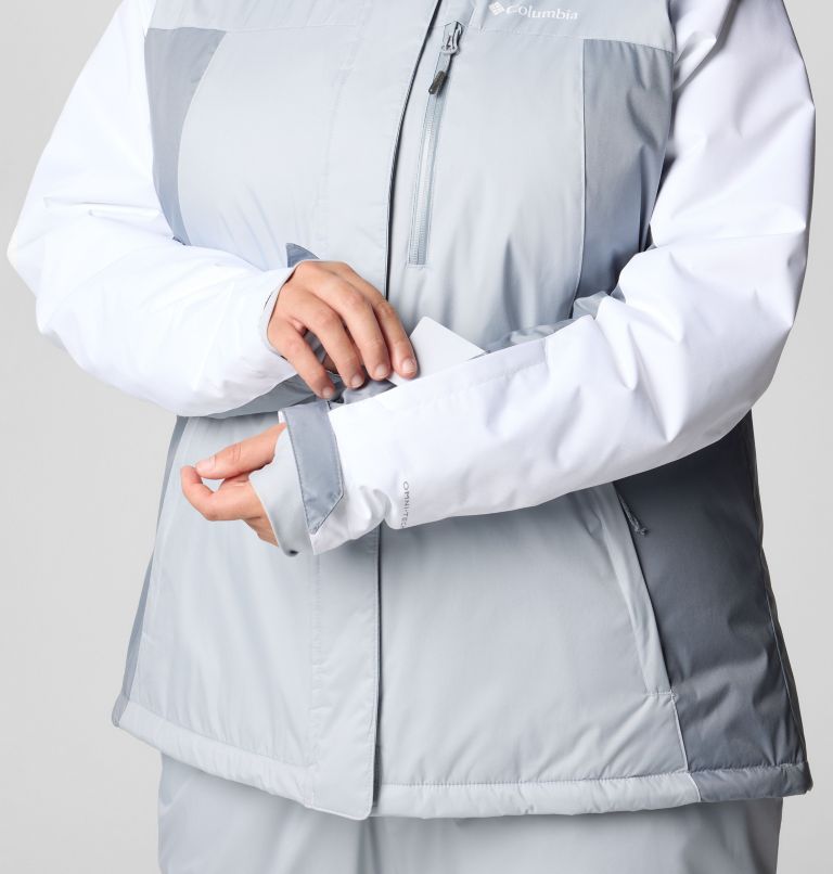 Women's Snowy Summit Insulated Jacket - Plus Size, Color: Cirrus Grey, Tradewinds Grey, White Dbby, image 7