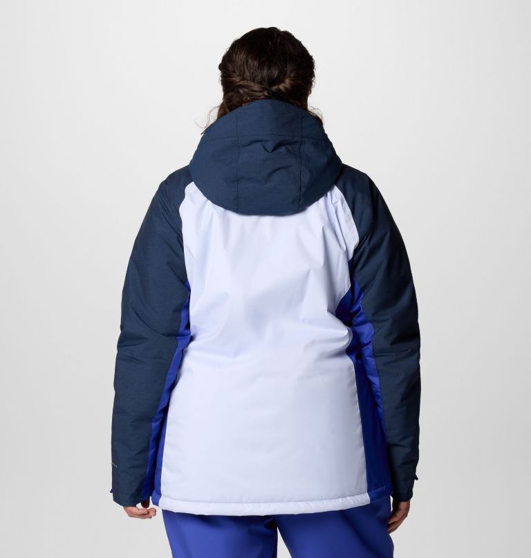 Women's Snowy Summit Insulated Jacket - Plus Size, Color: Snowdrift, Clematis Blue, Coll Navy Cdye, image 2