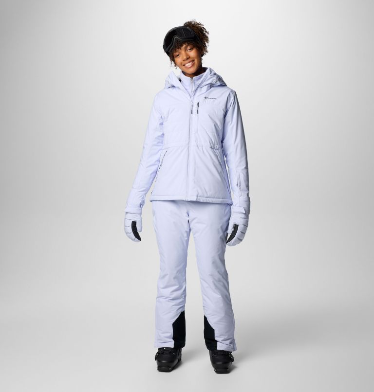 Women's Iceventure II Bib, Color: Snowdrift Dobby, Black, image 3
