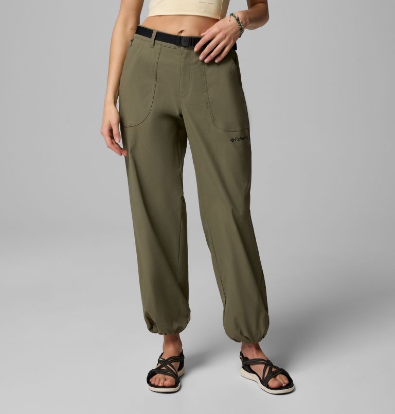 Women's Brea Falls Nylon Pants, Color: Stone Green, image 1