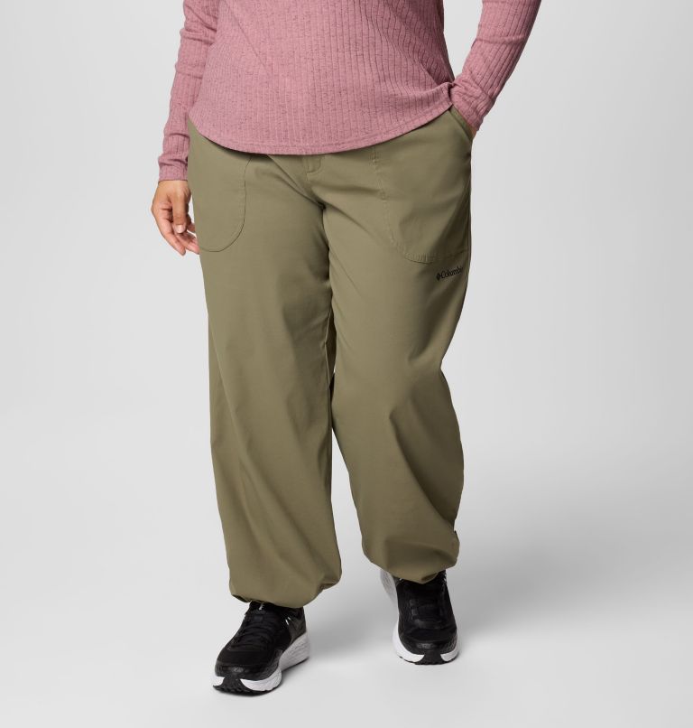 Women's Brea Falls Nylon Pants - Plus Size, Color: Stone Green, image 1