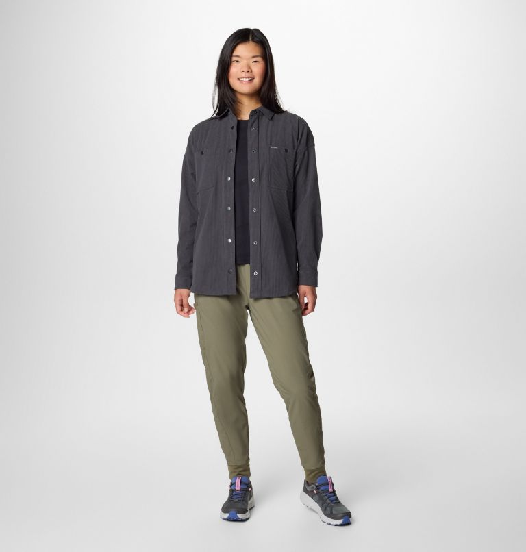Women's Blue Point Creek Corduroy Shirt Jacket, Color: Shark, image 3