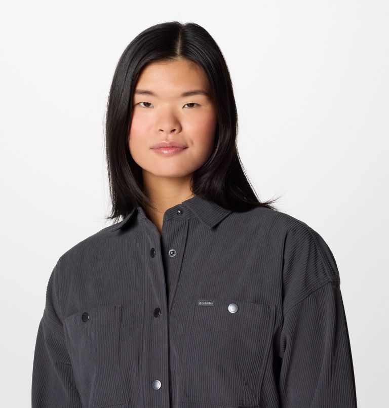 Women's Blue Point Creek Corduroy Shirt Jacket, Color: Shark, image 5