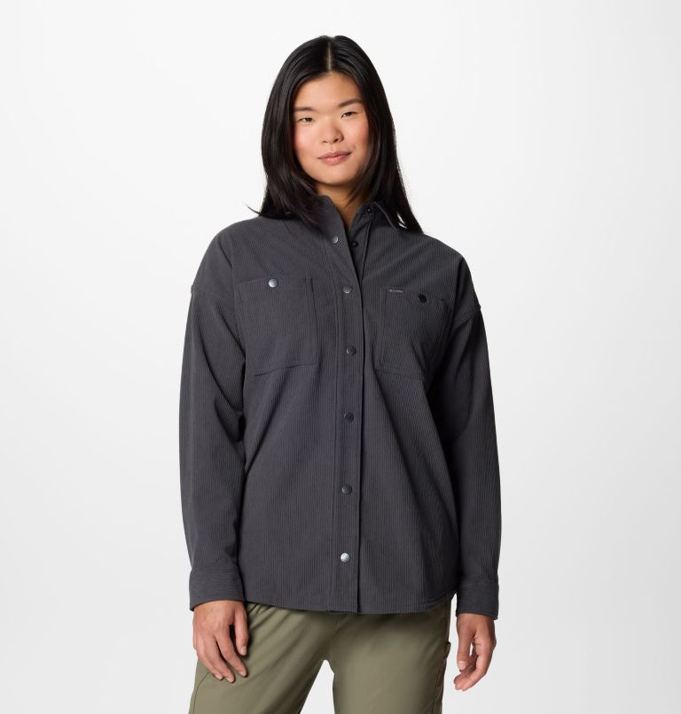 Women's Blue Point Creek Corduroy Shirt Jacket, Color: Shark, image 1